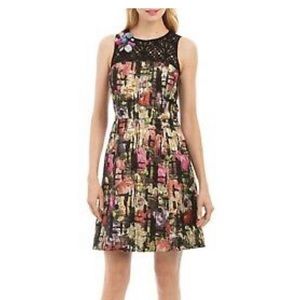 Nicole Miller Abstract Print Jewel Cocktail Dress
